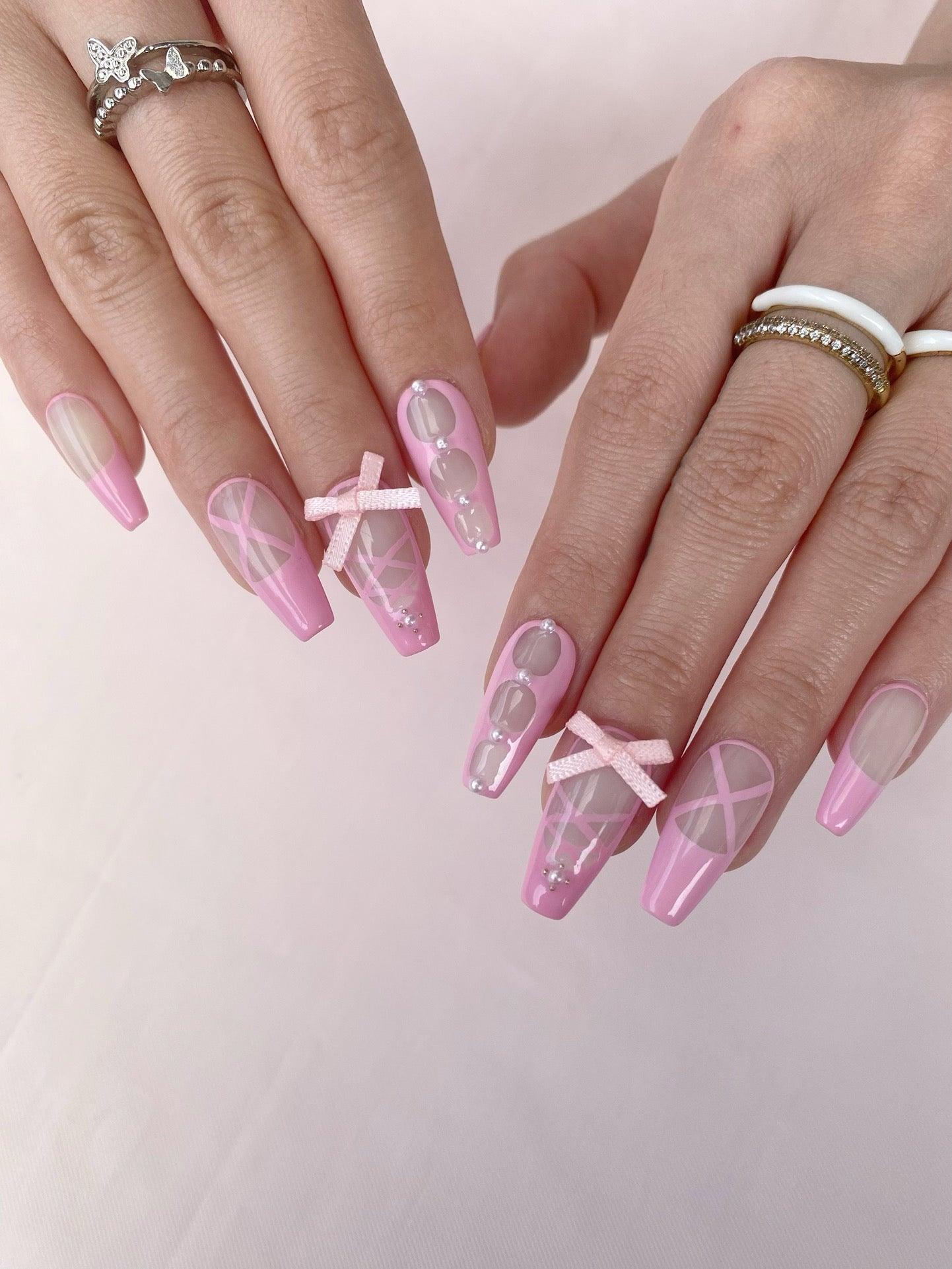 Ballet Dream - GO2NAIL  LONG SQUARE PressOnNails