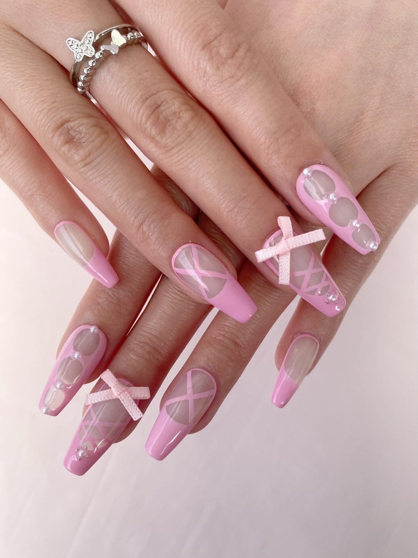 Ballet Dream - GO2NAIL  LONG SQUARE PressOnNails