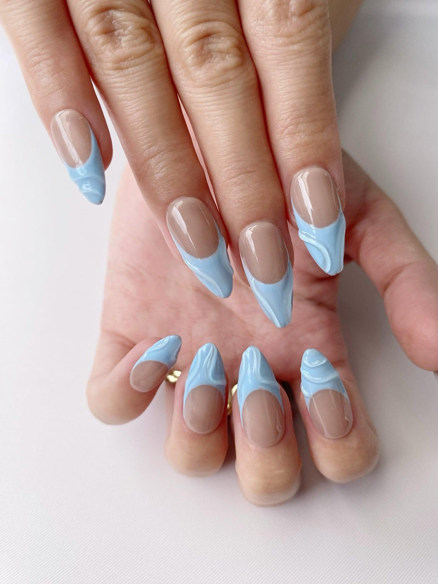Ice Dream - GO2NAIL  MEDIUM ALMOND PressOnNails